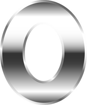 Silver Metal Number  0 png