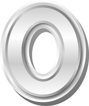 Silver Metal Number   0 png