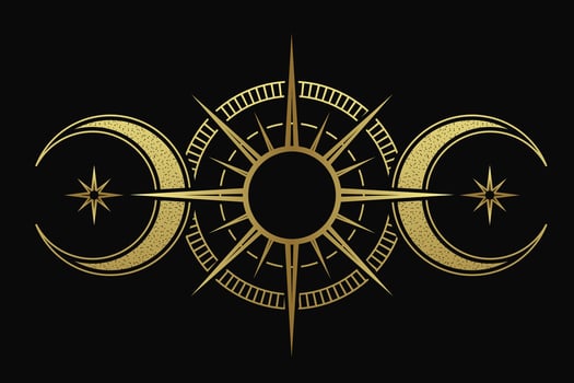 mysterious golden magical circle vector design