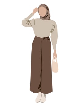 Illustration of muslim girl in trendy hijab style vector