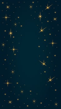 Abstract golden star sky vertical background vector illustration