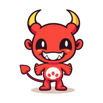 AI generated cute litle devil character illustration png