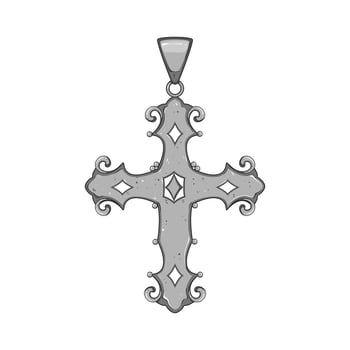 jesus cross christian cartoon vector illustration