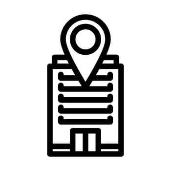 office map location line icon vector illustration