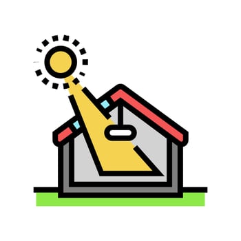 daylight harvesting green building color icon vector illustration