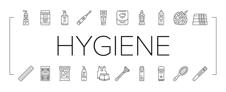 hygiene virus hand soap clean icons set vector