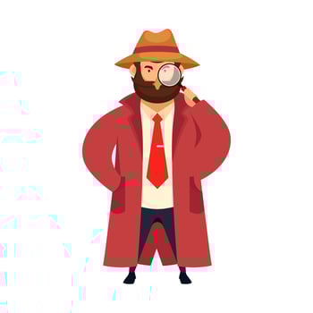 Detective character design vector