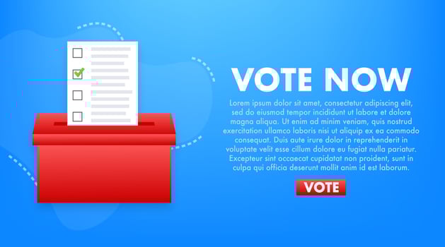 Online Voting Concept Vector Illustration with Ballot Box and Check Mark, Digital Election and Democracy Theme