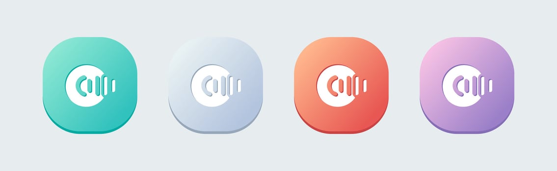 Recording solid icon in flat design style. Audio signs vector illustration.