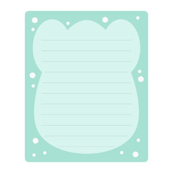 Kids notebook page template. Cute card notes, notepaper, to do list, note, memo, checklist, planner with colorful page. vector