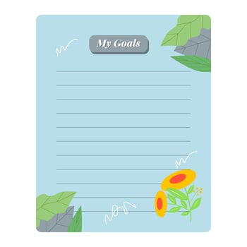 Kids notebook page template. Cute card notes, notepaper, to do list, note, memo, checklist, planner with colorful page. vector