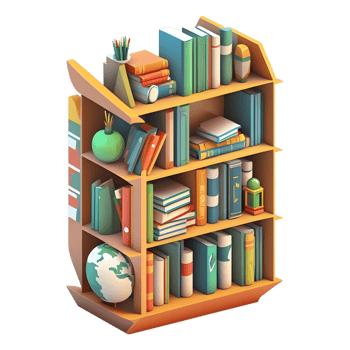 AI generated 3D Rendering of a Books Cupboard on Transparent Background - Ai Generated png