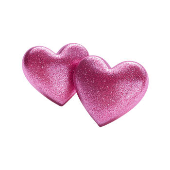 AI generated Abstract 3D realistic Pink balloon hearts with glitter texture png
