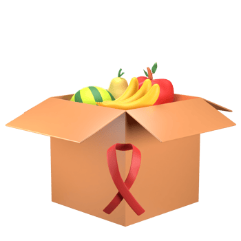 3D Fruits Donation Box png