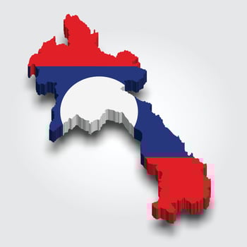 Laos 3d flag map vector