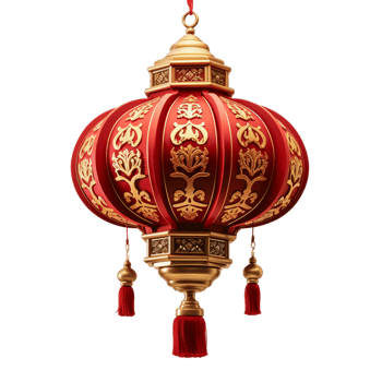 AI generated Chinese red lantern png