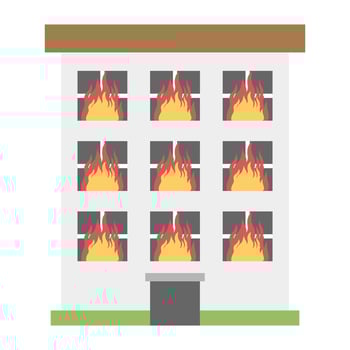 Trendy House Fire vector