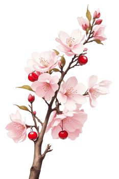 AI generated beautiful  blooming cherry tree in spring png