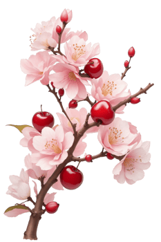 AI generated beautiful  blooming cherry tree in spring png