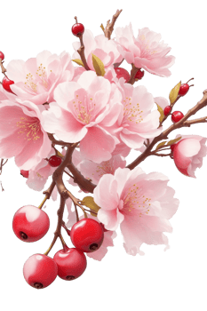 AI generated beautiful  blooming cherry tree in spring png