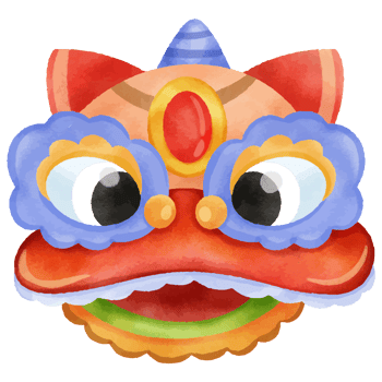 Chinese lion head dance. png
