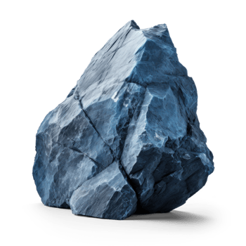 AI generated blue rock, png file of isolated cutout object on transparent background with shadow