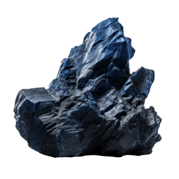 AI generated blue rough rock, png file of isolated cutout object on transparent background