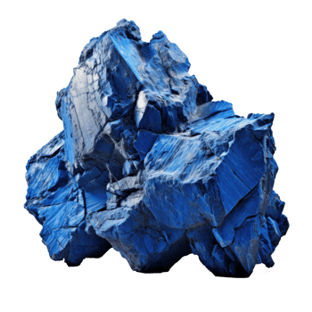 AI generated blue heavy rough rock, png file of isolated cutout object on transparent background