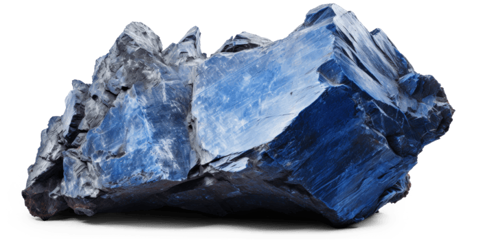 AI generated blue heavy rock, png file of isolated cutout object on transparent background with shadow