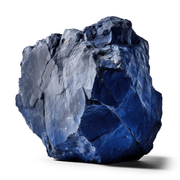 AI generated blue heavy rock, png file of isolated cutout object on transparent background with shadow