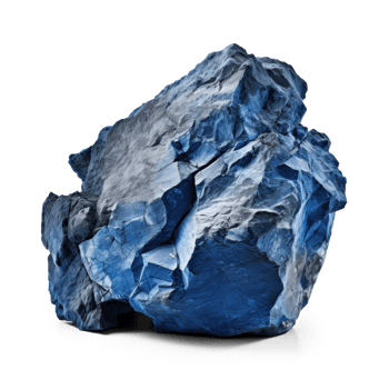 AI generated blue rock, png file of isolated cutout object on transparent background with shadow