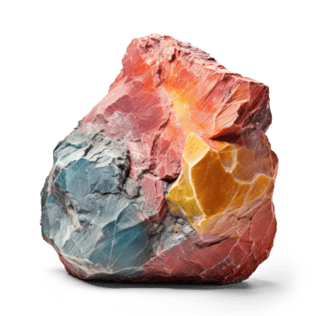 AI generated colorful rock, png file of isolated cutout object on transparent background with shadow