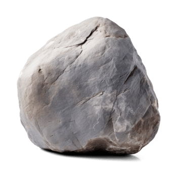 AI generated gray smooth stone, png file of isolated cutout object on transparent background with shadow