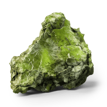 AI generated green rock, png file of isolated cutout object on transparent background with shadow