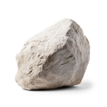 AI generated white rock, png file of isolated cutout object on transparent background with shadow