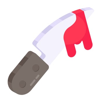 Trendy vector design of bloody knife