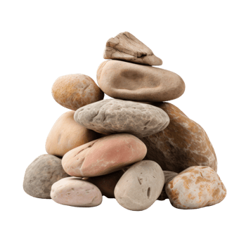 AI generated a pile of white smooth stones, png file of isolated cutout object on transparent background