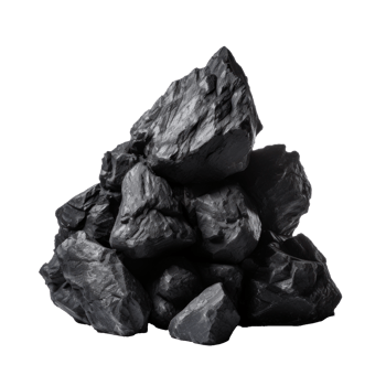 AI generated a pile of black rough stones, png file of isolated cutout object on transparent background