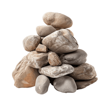 AI generated a pile of smooth stones, png file of isolated cutout object on transparent background