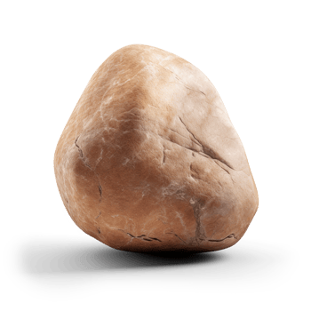 AI generated large processed brown stone, png file of isolated cutout object on transparent background with shadow