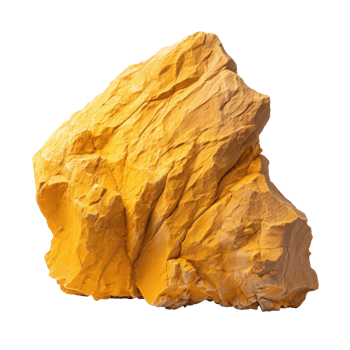 AI generated yellow rock, png file of isolated cutout object on transparent background