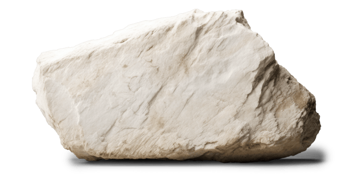 AI generated white heavy rock, png file of isolated cutout object on transparent background with shadow