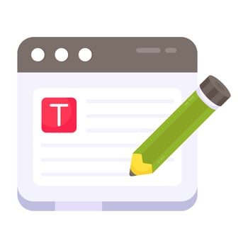 Trendy design icon of online article writing vector