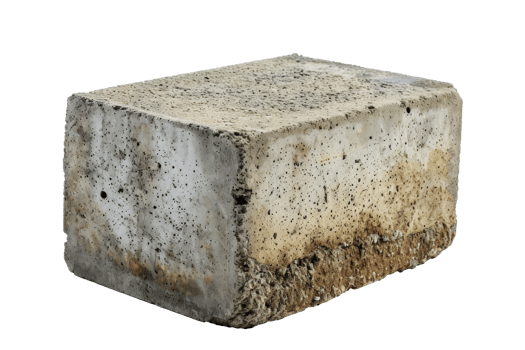 AI generated Single Concrete Block Isolated on Transparent png