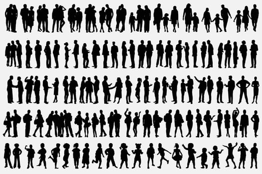 People Silhouette Set vector