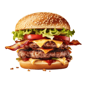 AI generated Juicy Bacon Burger Street Food Delight png
