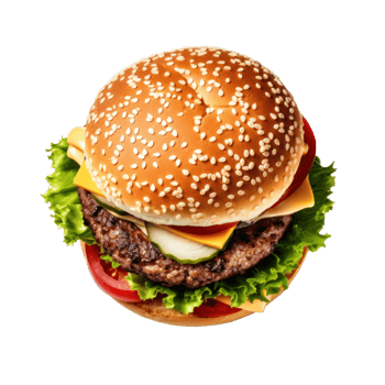 AI generated Top View Delicious Street Food Burger png
