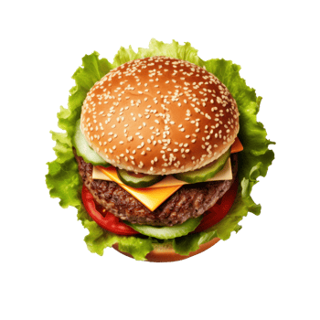 AI generated Delicious Street Food Burger Top View png