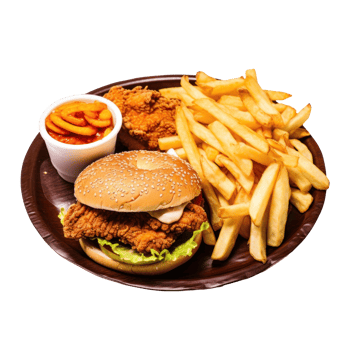 AI generated Fast Food Combo Plate png