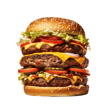 AI generated Tasty Street Food Double Burger png